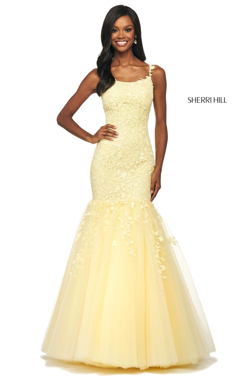 Sherri Hill 53826 prom dress images. Sherri Hill 53826 is available in these colors: Blush, Lilac, Coral, Ivory Nude, Light Blue, Yellow, Bright Pink, Gold, Black, Red.