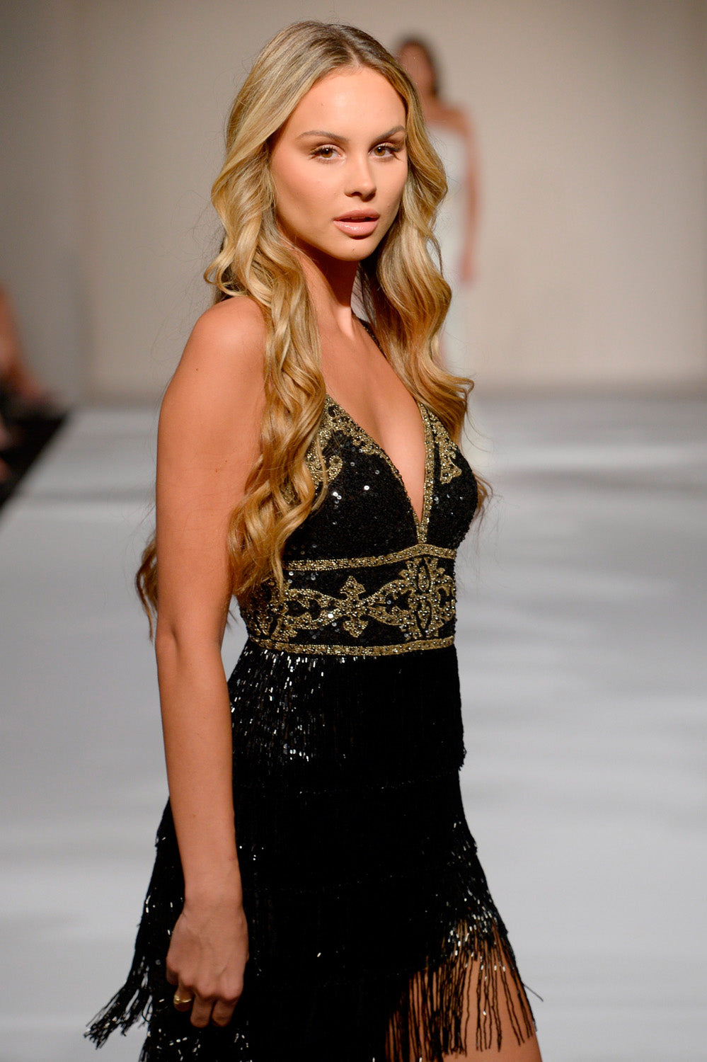 Sherri Hill 55080 prom dress images. Sherri Hill 55080 is available in these colors: Peacock, Black AB, Neon Pink.