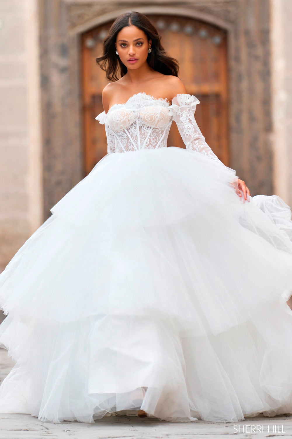 fitted lace wedding dress Sherri Hill 55437 Dress | Sherri Hill Dresses