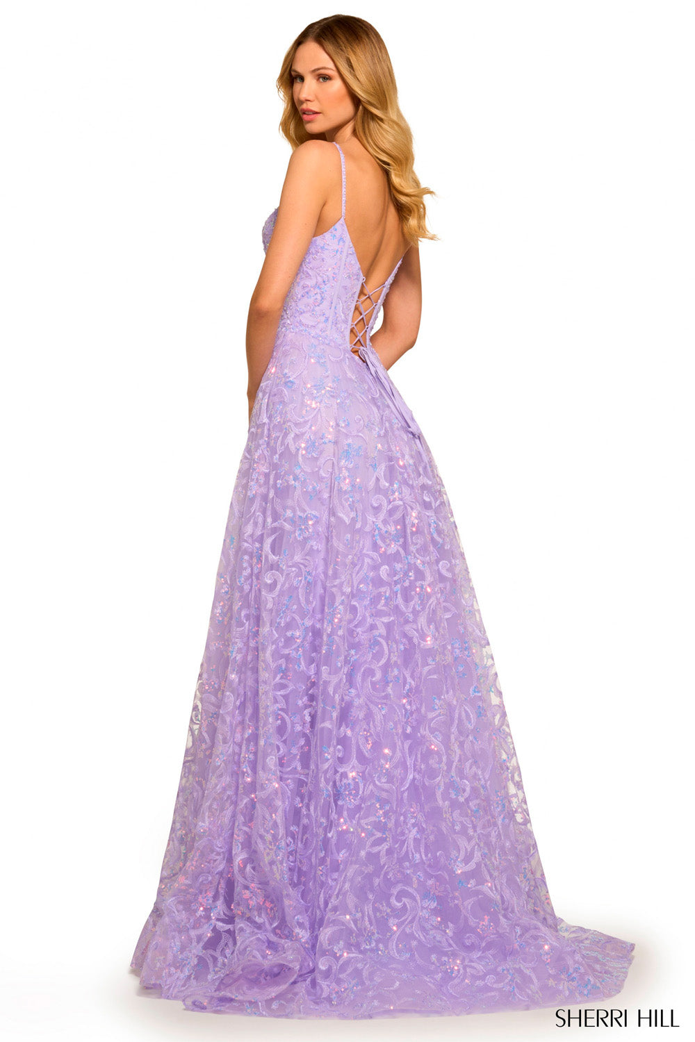 Sherri Hill 55534 prom dress images. Sherri Hill 55534 is available in these colors: Lilac.