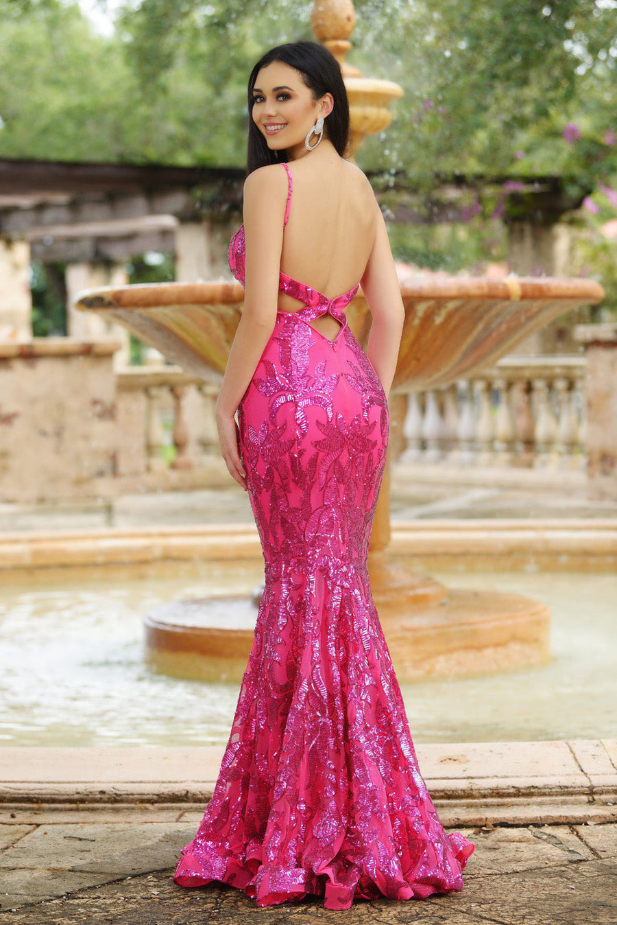 Ava Presley 38817 prom dress images.  Ava Presley 38817 is available in these colors: Hot Pink, Purple.