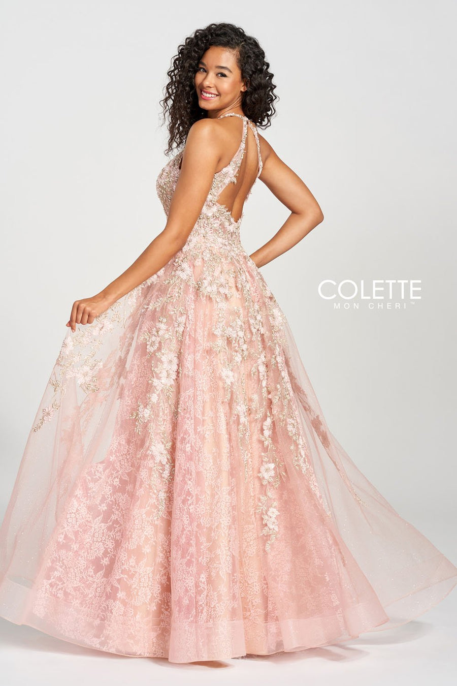 Colette CL12214 prom dress images.  Colette CL12214 is available in these colors: Vintage Rose.