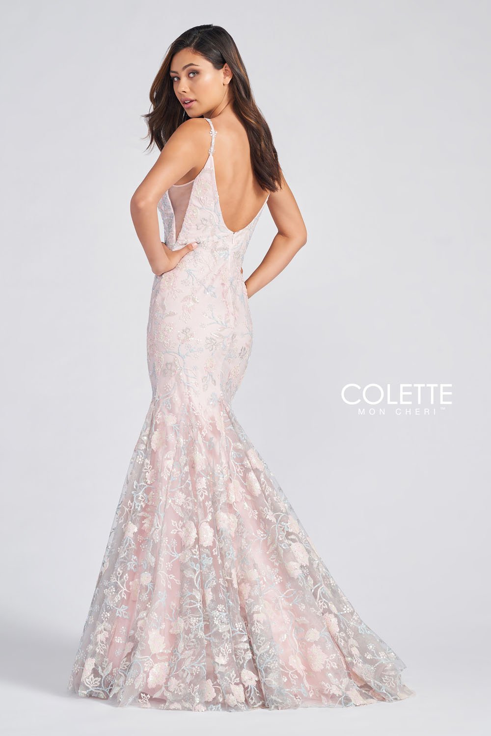 Colette CL12233 prom dress images. Colette CL12233 is available in these colors: Blush Multi.