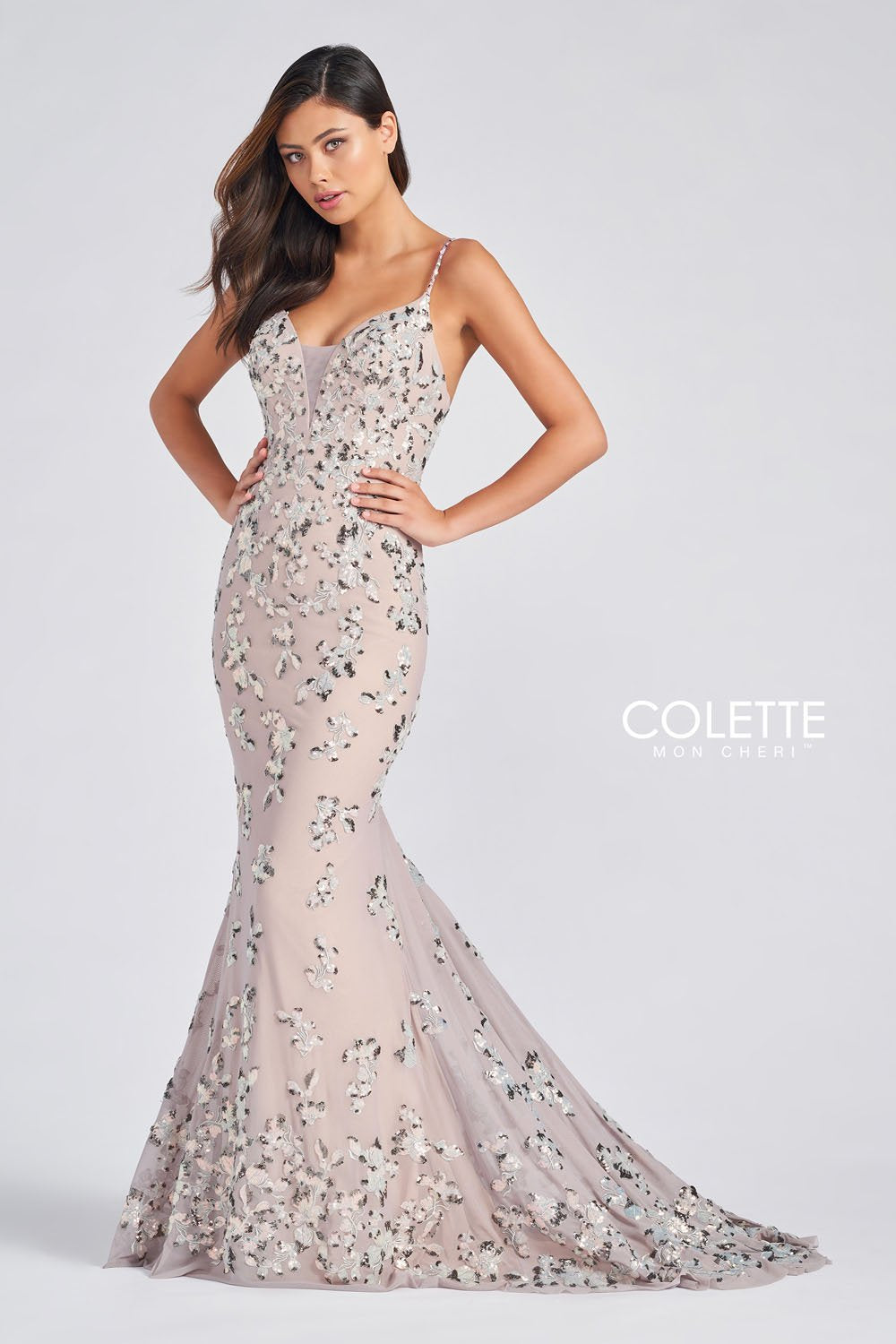 Colette CL12236 prom dress images. Colette CL12236 is available in these colors: Taupe.