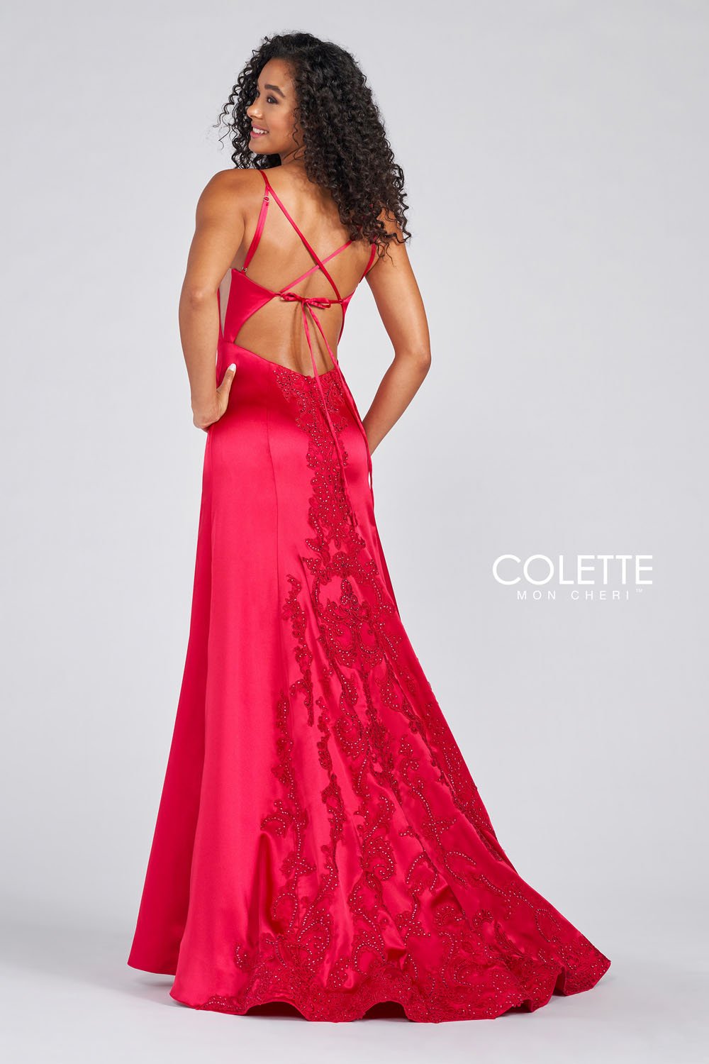 Colette CL12274 prom dress images. Colette CL12274 is available in these colors: Lipstick, Turquoise.