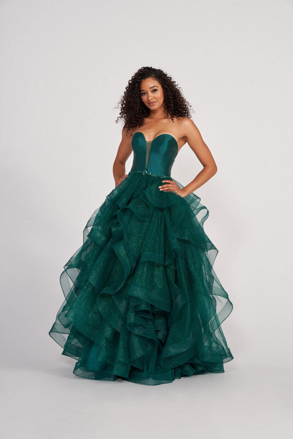 Colette CL2006 prom dress images. Colette CL2006 is available in these colors: Diamond White, Spruce, Lilac, Pink, Light Blue.