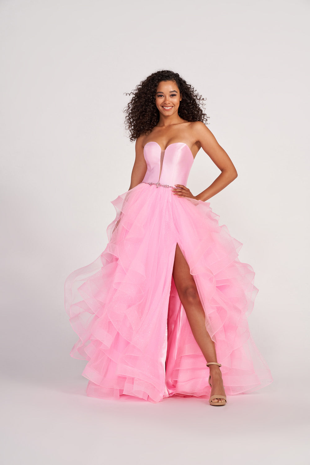 Colette CL2006 prom dress images. Colette CL2006 is available in these colors: Diamond White, Spruce, Lilac, Pink, Light Blue.