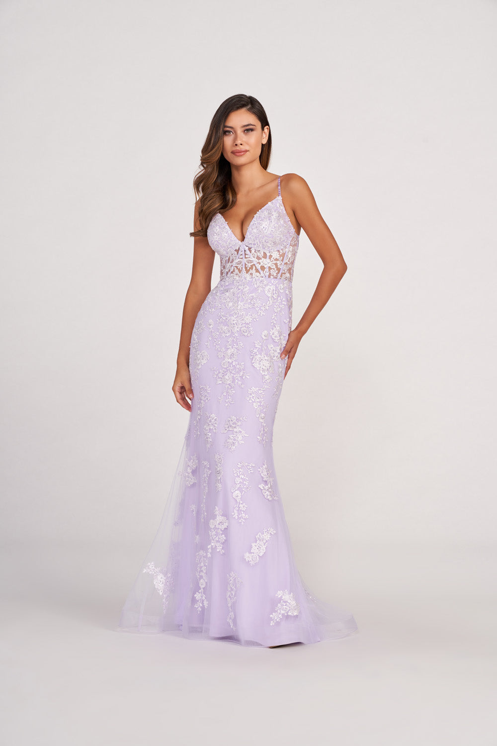 Colette CL2007 prom dress images. Colette CL2007 is available in these colors: Powder Blue, Buttercup, Lilac.