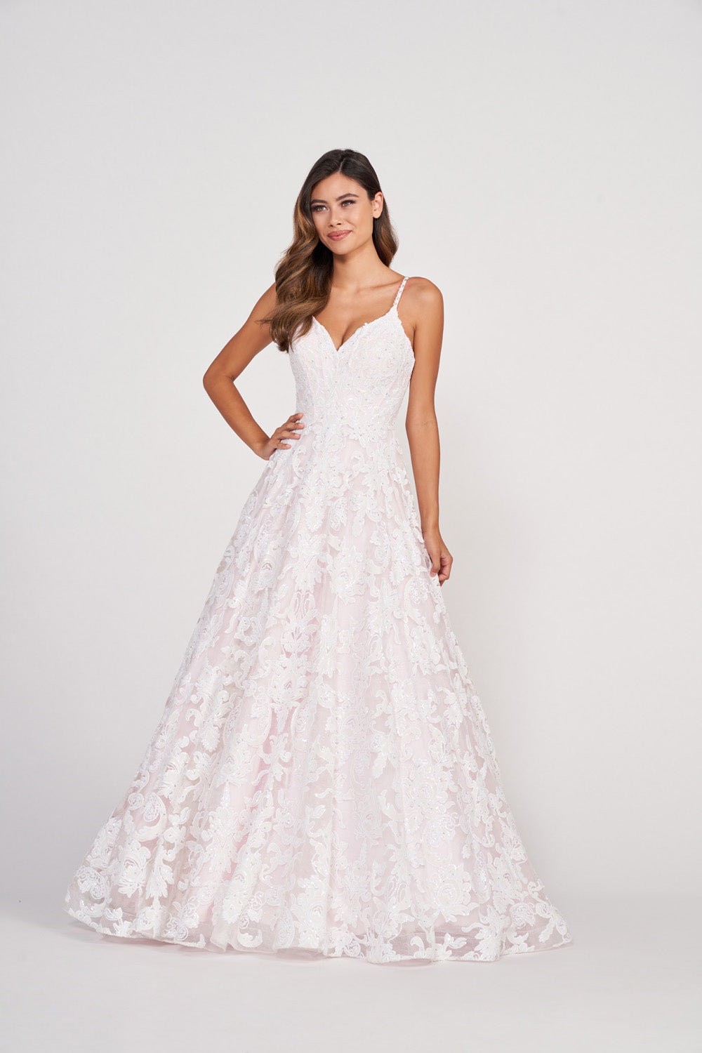 Colette CL2008 prom dress images. Colette CL2008 is available in these colors: Diamond White Pink.