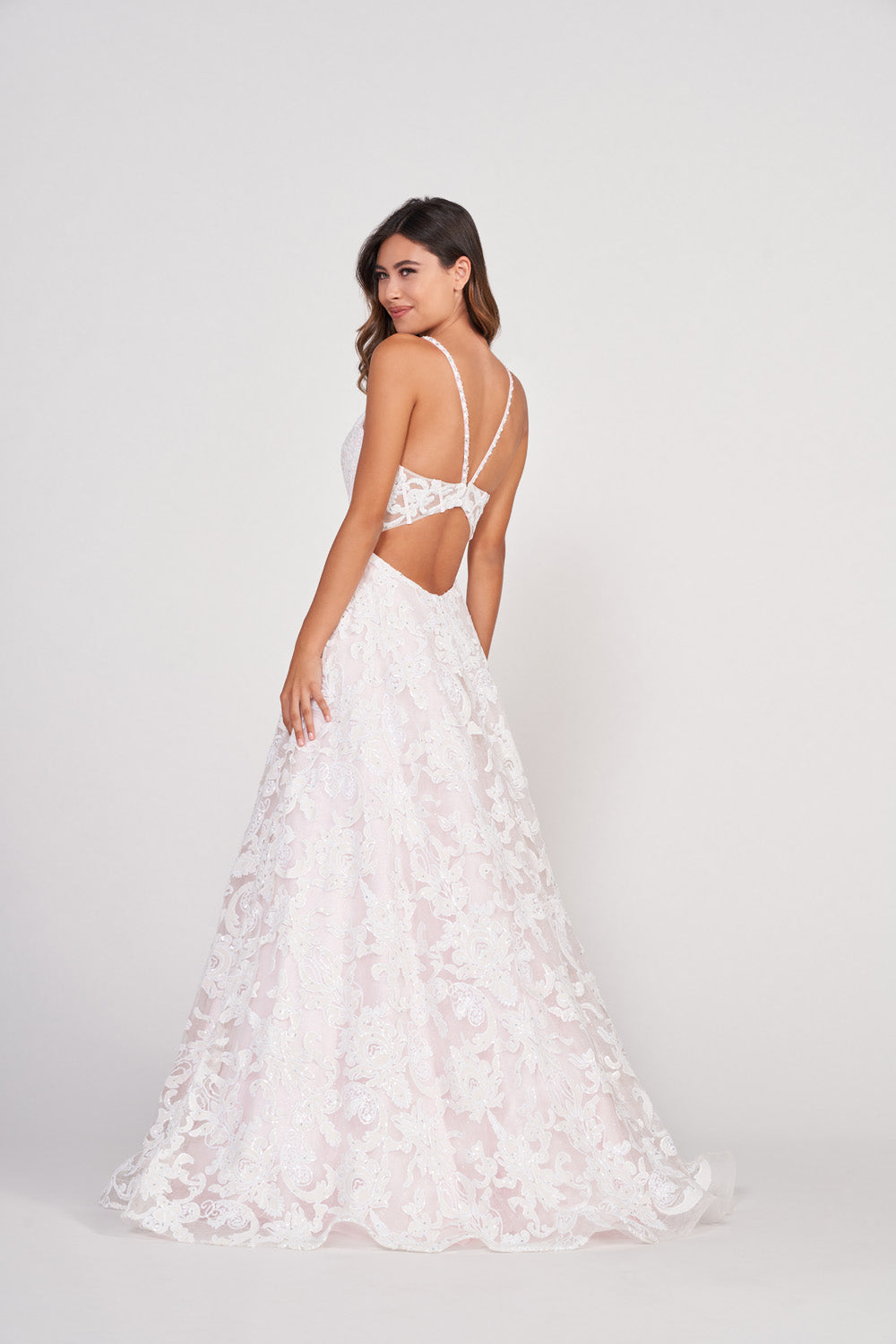 Colette CL2008 prom dress images. Colette CL2008 is available in these colors: Diamond White Pink.