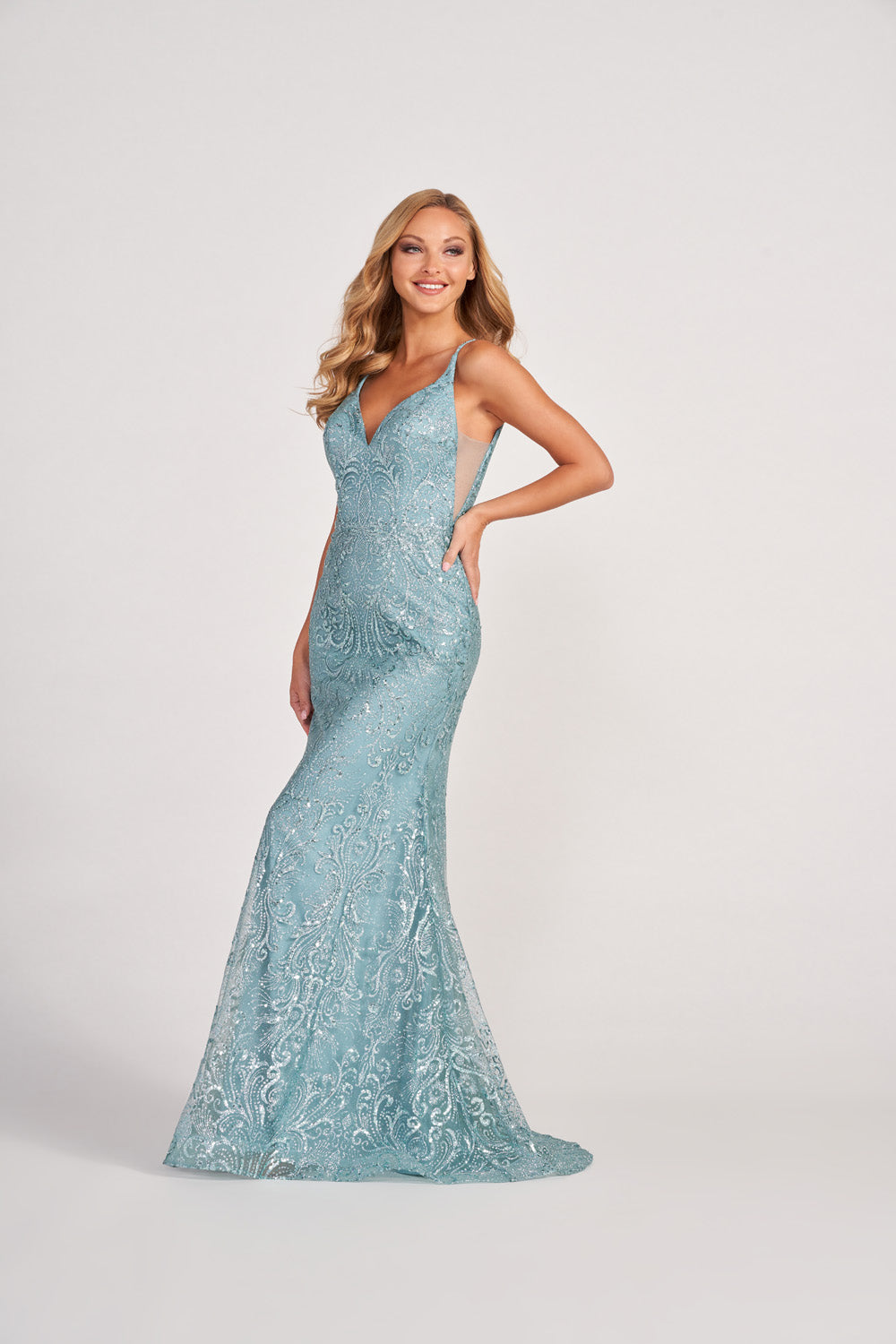 Colette CL2019 prom dress images. Colette CL2019 is available in these colors: Dusty Green, Pink, Light Blue, Lilac.