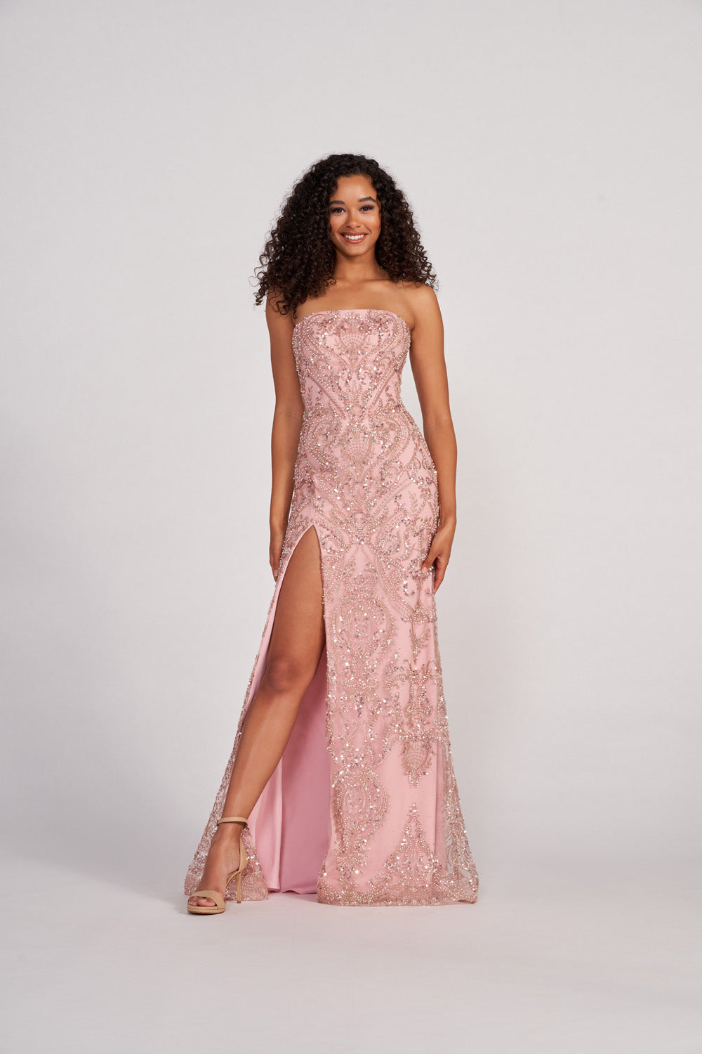 Colette CL2046 prom dress images. Colette CL2046 is available in these colors: Turquoise, Rose Gold.