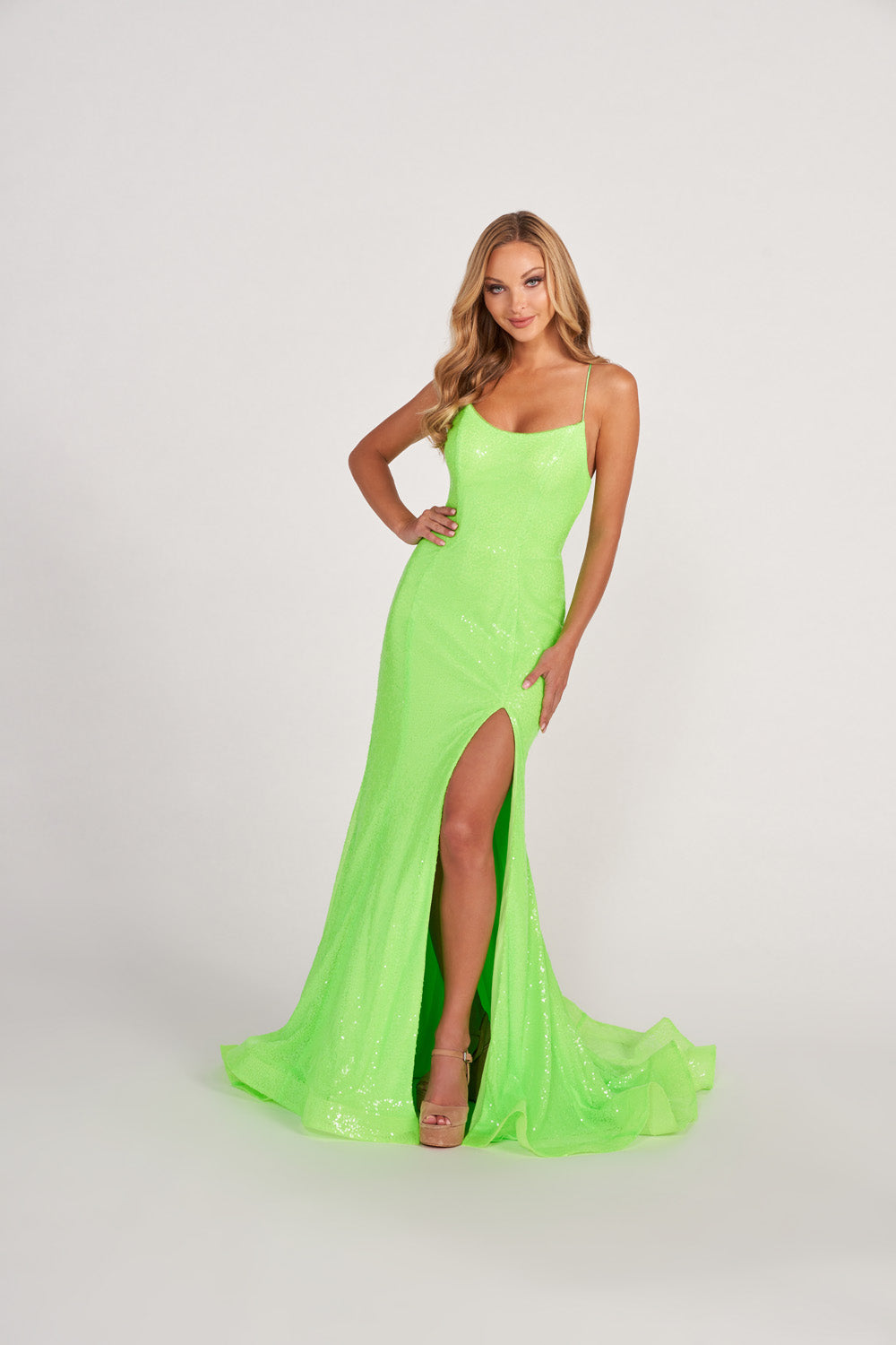 Colette CL2060 prom dress images. Colette CL2060 is available in these colors: Hot Pink, Lime, Orange.