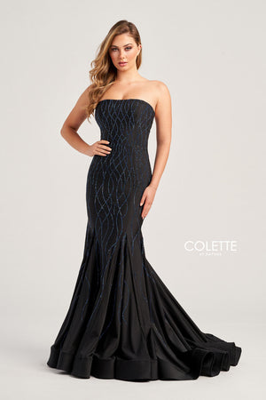 Colette CL5106 prom dress images.  Colette CL5106 is available in these colors: Black, Purple, Strawberry, Turquiose
.
