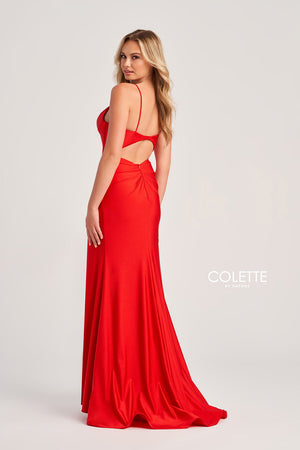 Colette CL5111 prom dress images.  Colette CL5111 is available in these colors: Light Blue, Black, Turquoise, Plum, Red.