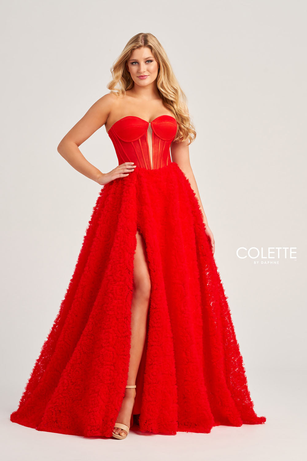 Colette CL5114 prom dress images. Colette CL5114 is available in these colors: Pink, Red, Black, Turquoise.