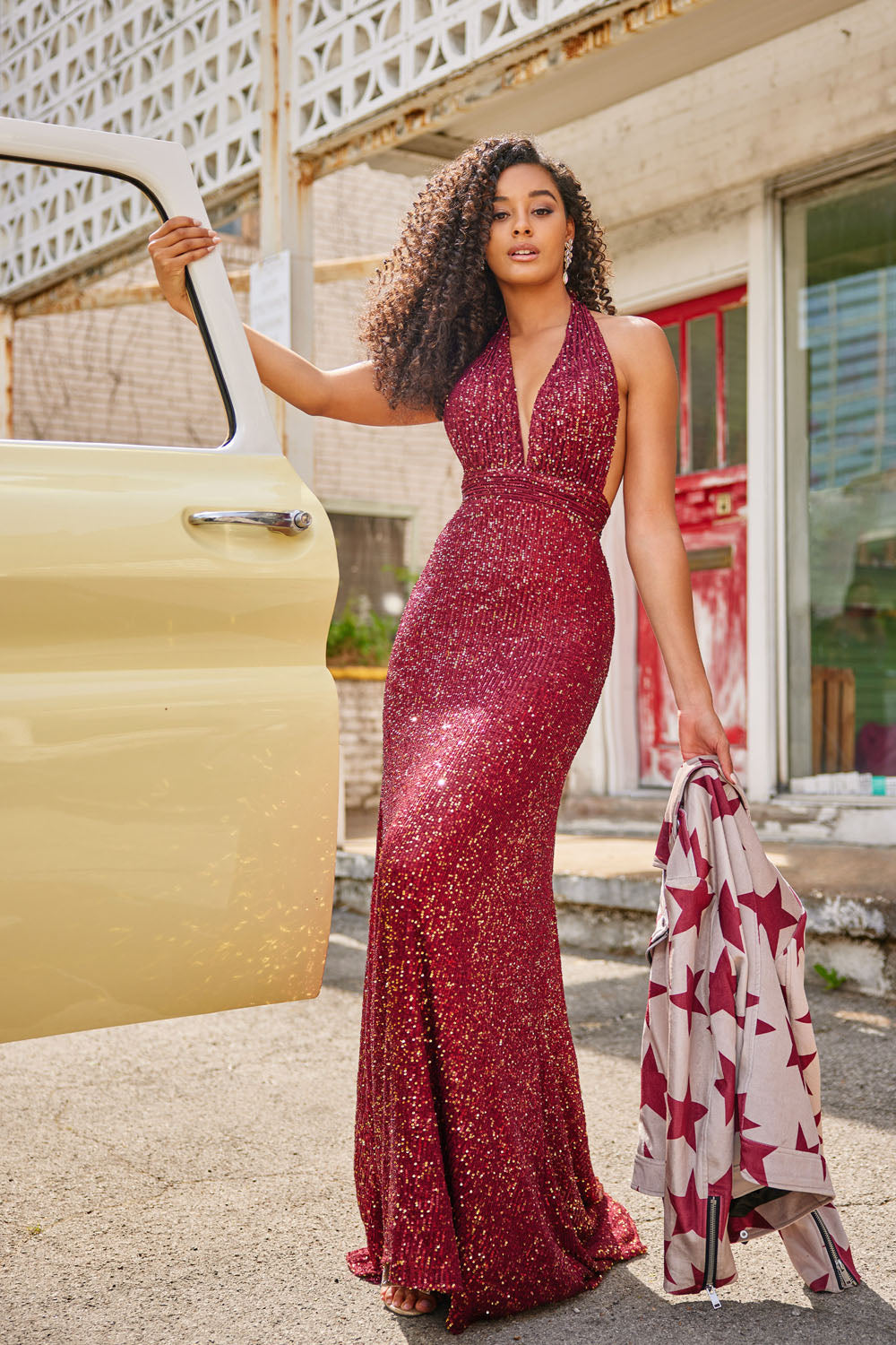 Colette CL5115 prom dress images. Colette CL5115 is available in these colors: Olive, Emerald Gold, Black Silver, Wine Gold, Champagne.