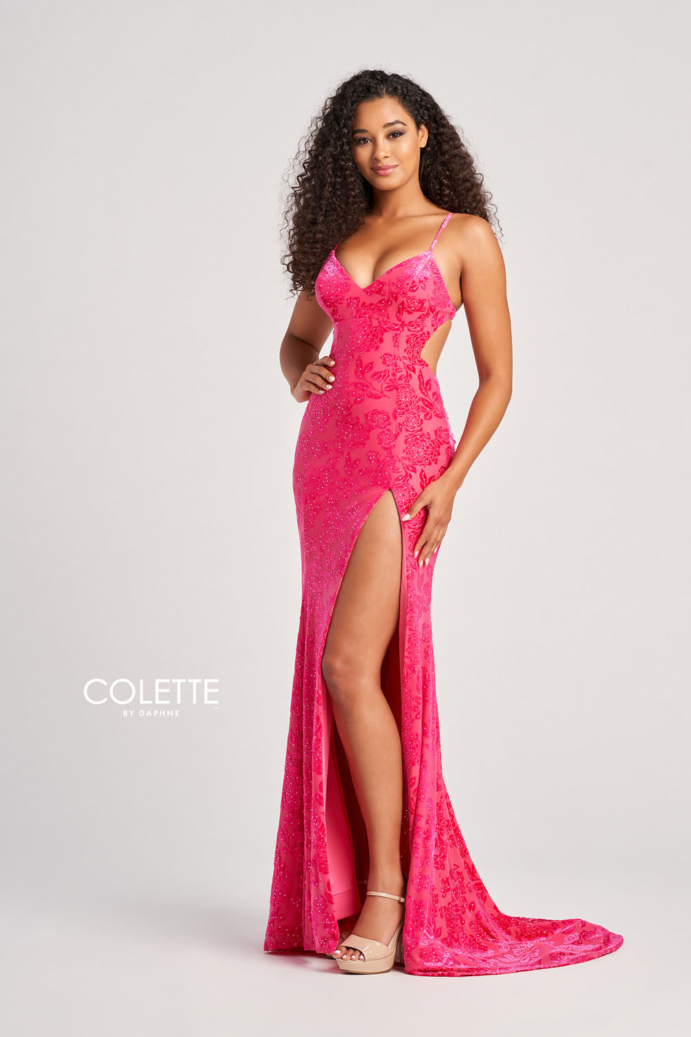 Colette CL5119 prom dress images. Colette CL5119 is available in these colors: Diamond White, Black, Pink, Jade Berry.