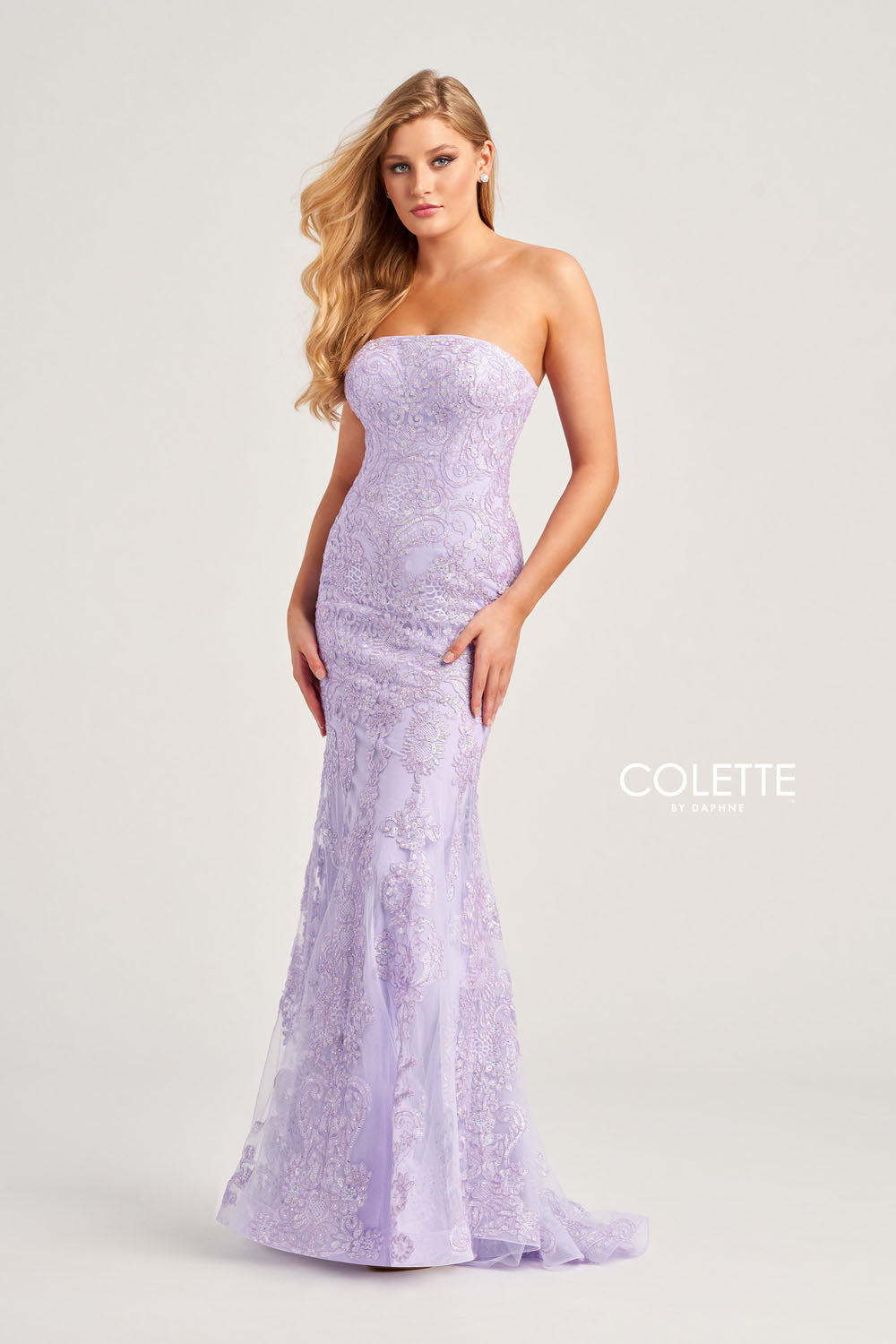 Colette CL5123 prom dress images. Colette CL5123 is available in these colors: Sunshine, Royal Blue, Lilac, Blush.