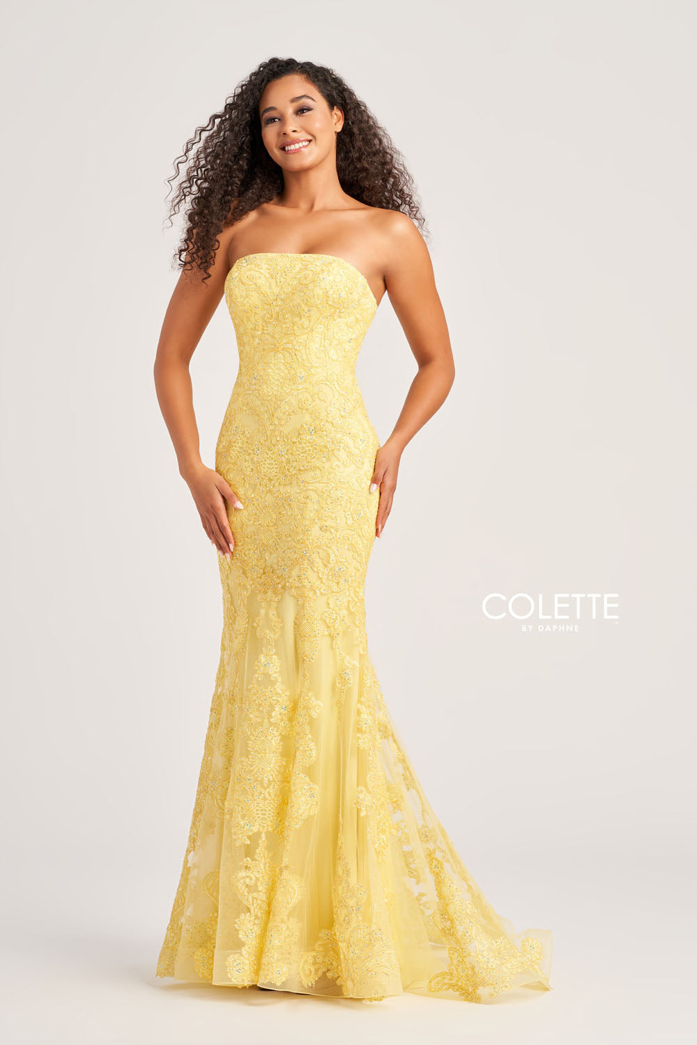Colette CL5123 prom dress images. Colette CL5123 is available in these colors: Sunshine, Royal Blue, Lilac, Blush.