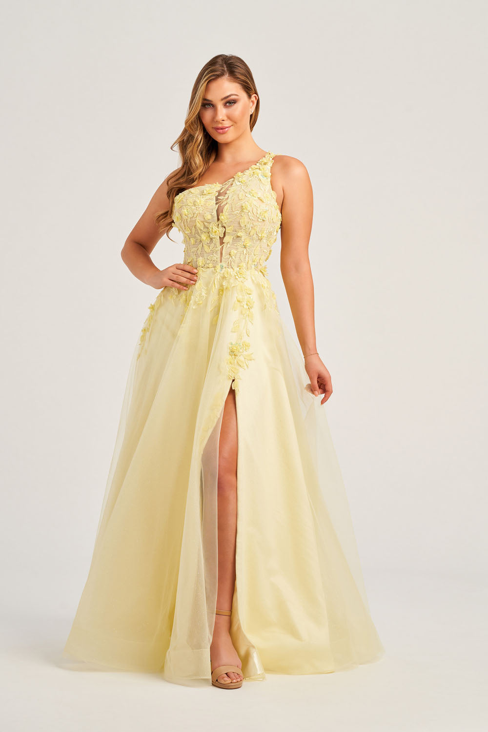 Colette CL5124 prom dress images. Colette CL5124 is available in these colors: Buttercup, Lilac, Sky Blue.