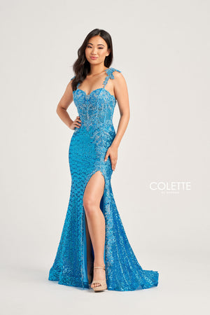 Colette CL5133 prom dress images.  Colette CL5133 is available in these colors: Orange, Gold.
