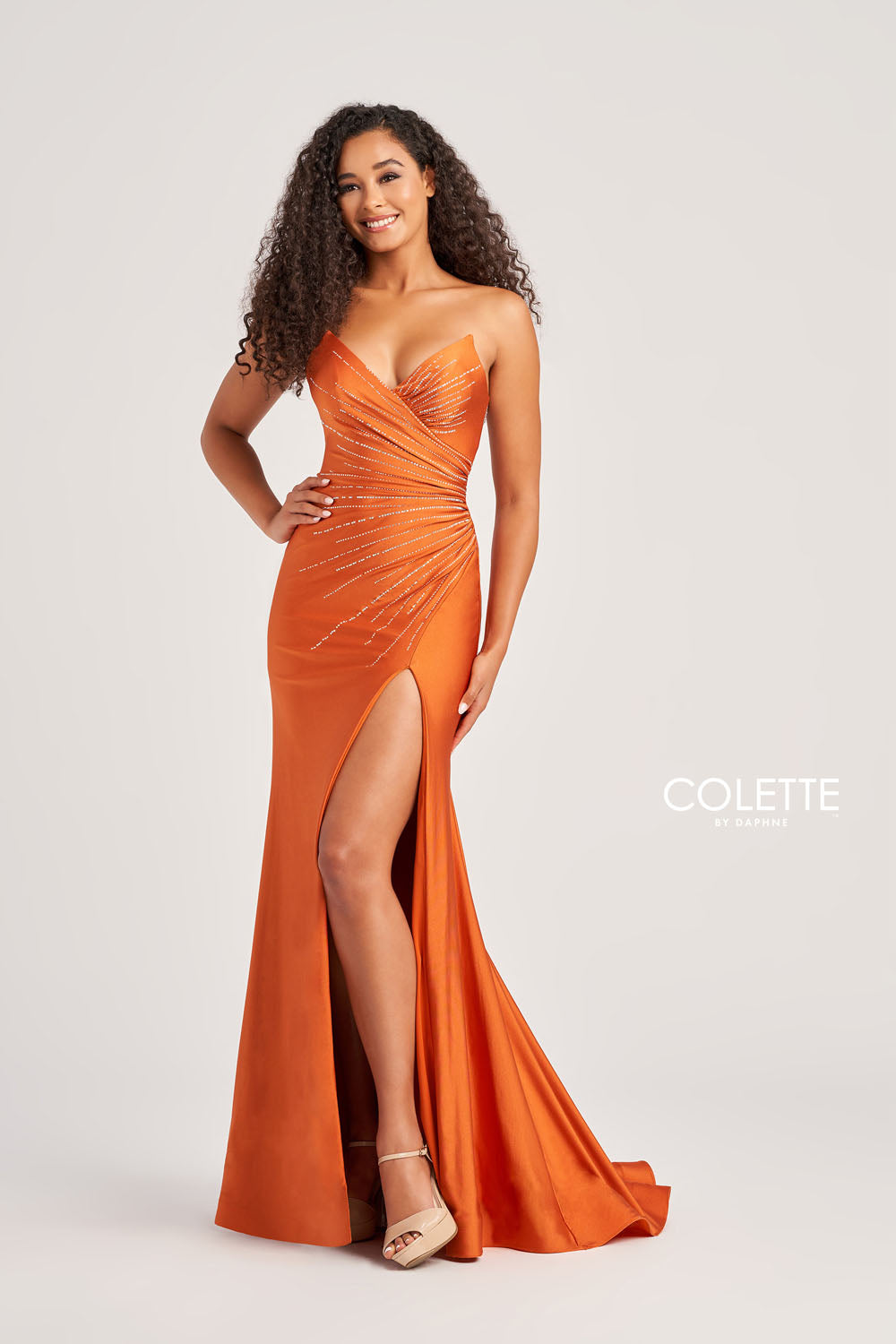Colette CL5135 prom dress images. Colette CL5135 is available in these colors: Sienna, Olive.