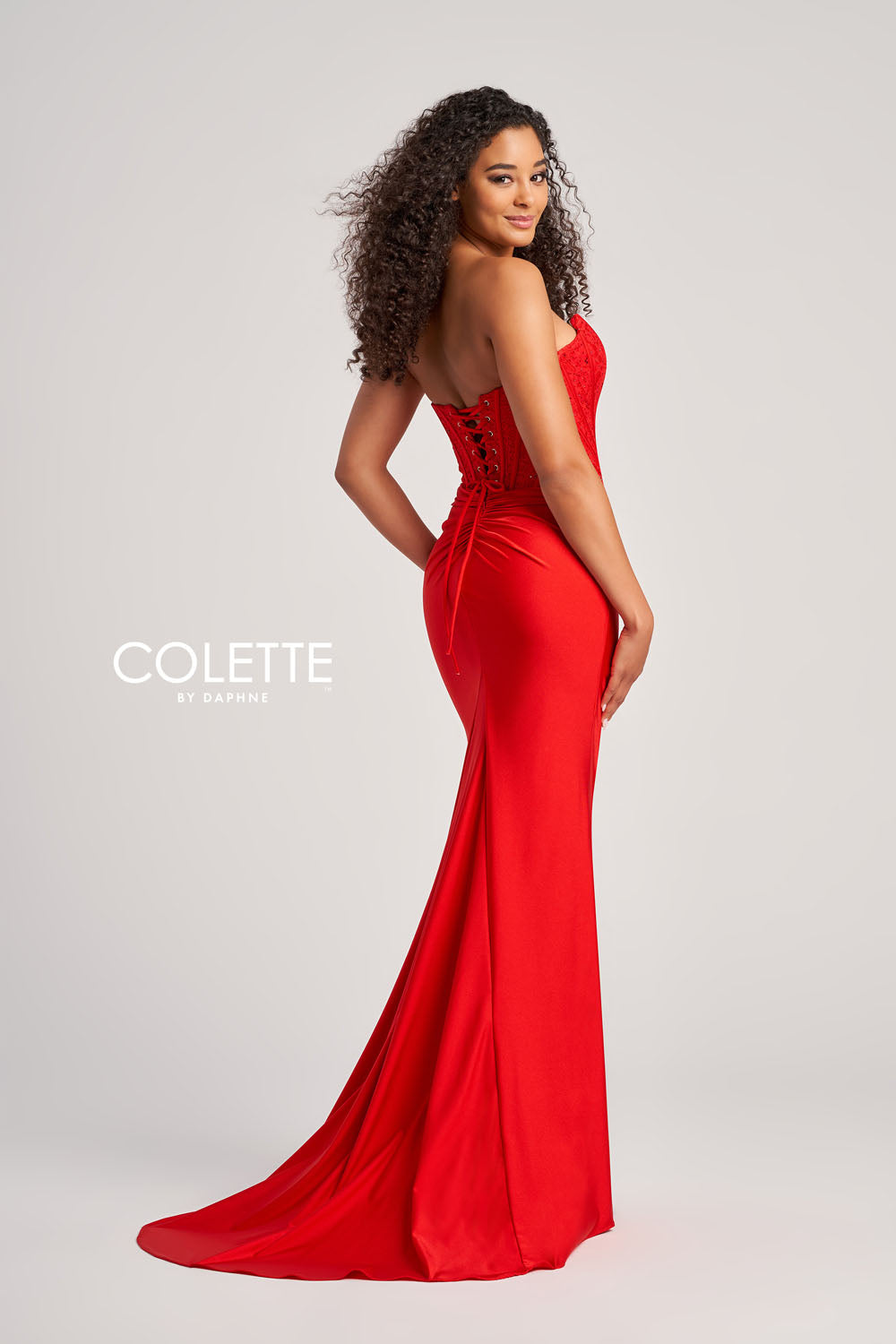 Colette CL5158 prom dress images. Colette CL5158 is available in these colors: Red, Black, Hunter, Violet, Hot Pink.