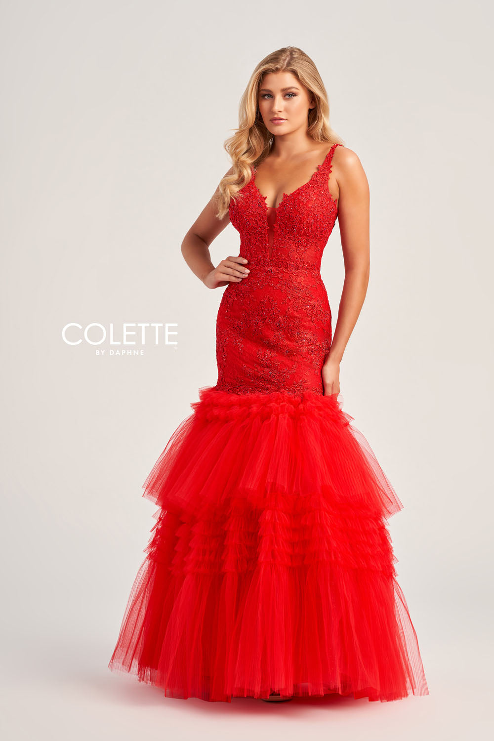 Colette CL5162 prom dress images. Colette CL5162 is available in these colors: Violet, Teal, Red.