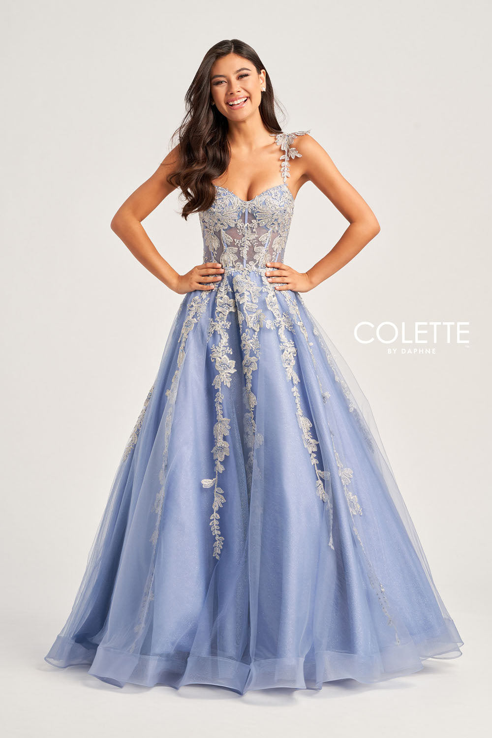 Colette CL5165 prom dress images. Colette CL5165 is available in these colors: Mauve, Periwinkle, Sage.
