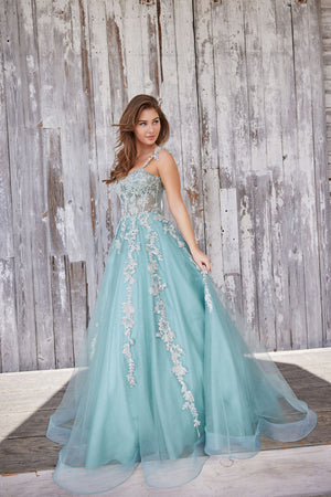 Colette CL5165 prom dress images.  Colette CL5165 is available in these colors: Mauve, Periwinkle, Sage.