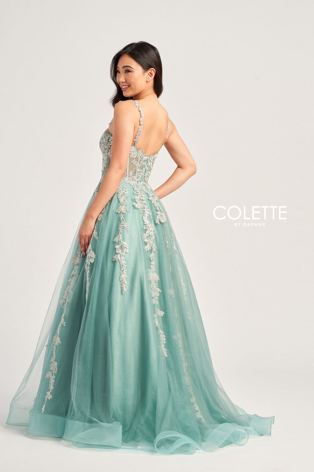 Colette CL5165 prom dress images. Colette CL5165 is available in these colors: Mauve, Periwinkle, Sage.