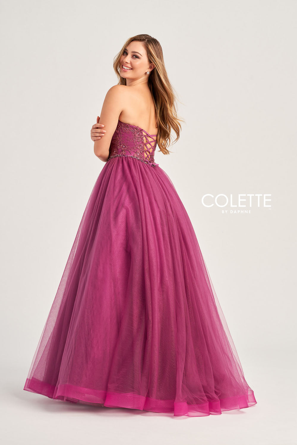 Colette CL5193 prom dress images. Colette CL5193 is available in these colors: Berry.