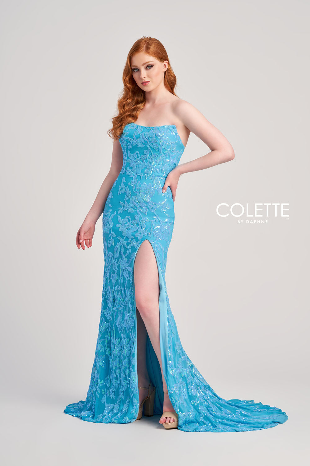 Colette CL5238 prom dress images. Colette CL5238 is available in these colors: Neon Turquoise, Neon Orange, Neon Pink.