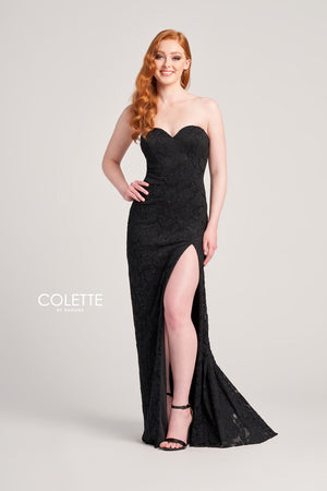Colette CL5266 prom dress images.  Colette CL5266 is available in these colors: Black, Scarlet, Lilac.