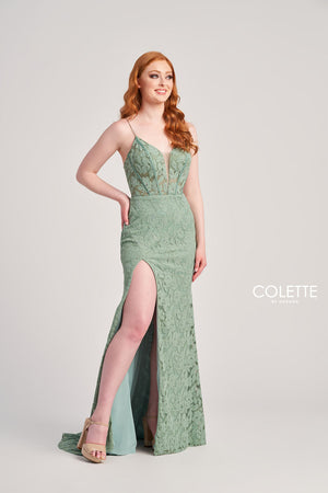 Colette CL5268 prom dress images.  Colette CL5268 is available in these colors: Lilac, Rose, Sage.