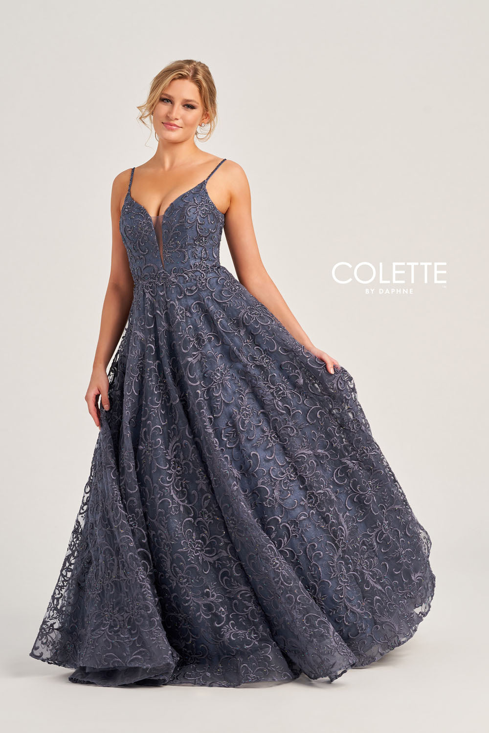 Colette CL5280 prom dress images. Colette CL5280 is available in these colors: Smoke.