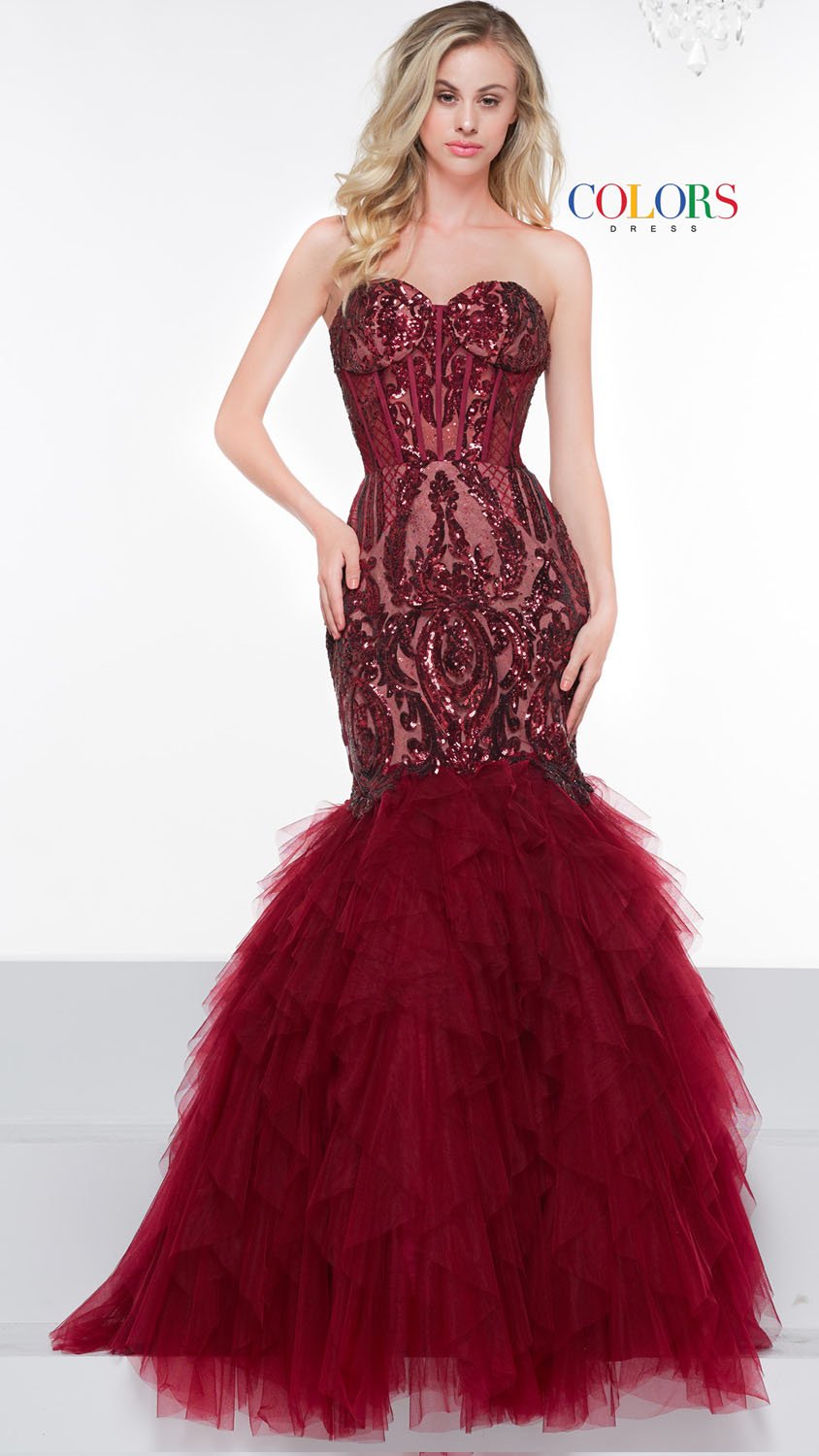 Colors Dress 2067 prom dress images. Colors 2067 dresses are available in these colors: Black Nude, Wine Nude, Off White Nude.