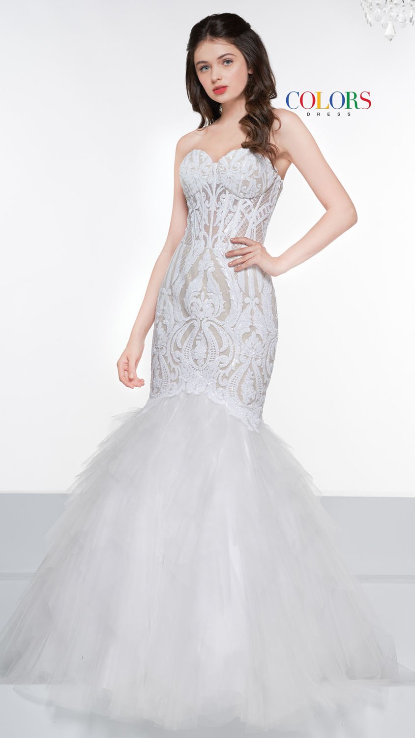 Colors Dress 2067 prom dress images. Colors 2067 dresses are available in these colors: Black Nude, Wine Nude, Off White Nude.