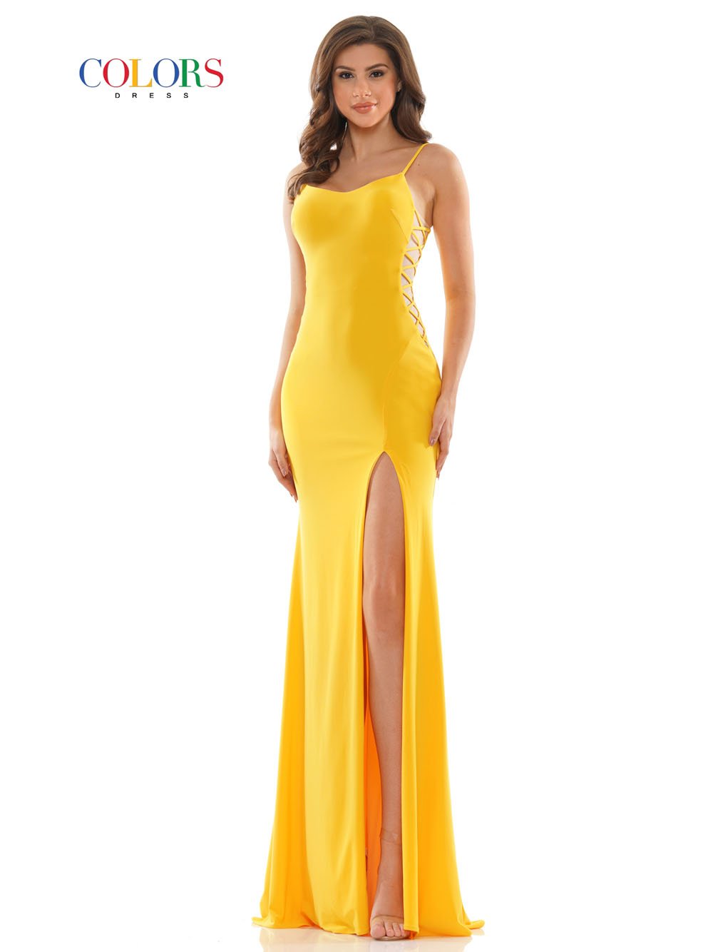 Colors Dress 2755 matte jersey prom dress images. Colors Dress 2755 is available in these colors: Blush, Red, Royal, Yellow.