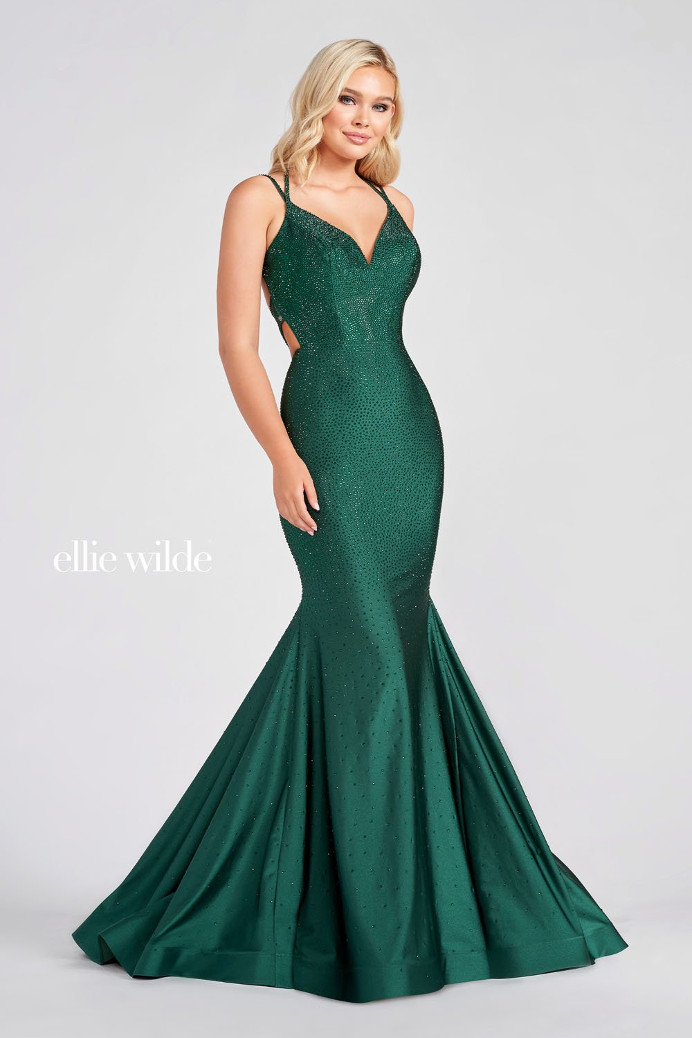 Ellie Wilde EW122001 prom dress images. Ellie Wilde EW122001 is available in these colors: Hot Pink, Ruby, Wine, Black, Royal Blue, Emerald, Powder Blue, Purple, English Rose Silver.