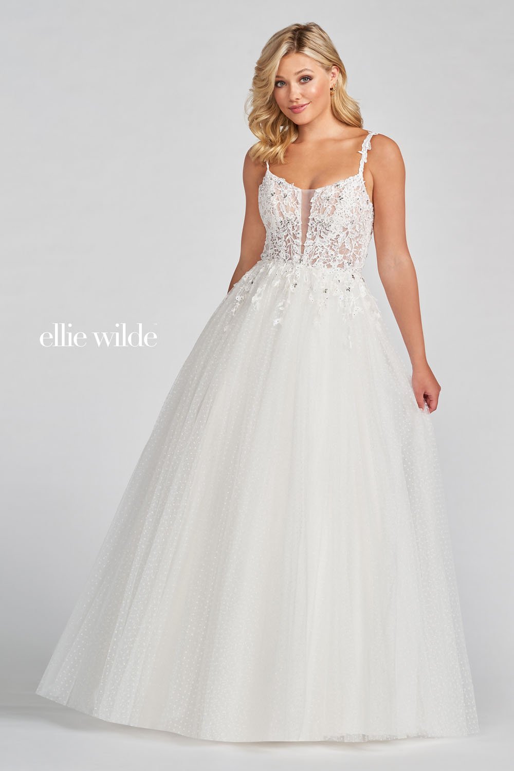 Ellie Wilde EW122049 prom dress images. Ellie Wilde EW122049 is available in these colors: Red, Black, Pearl White.