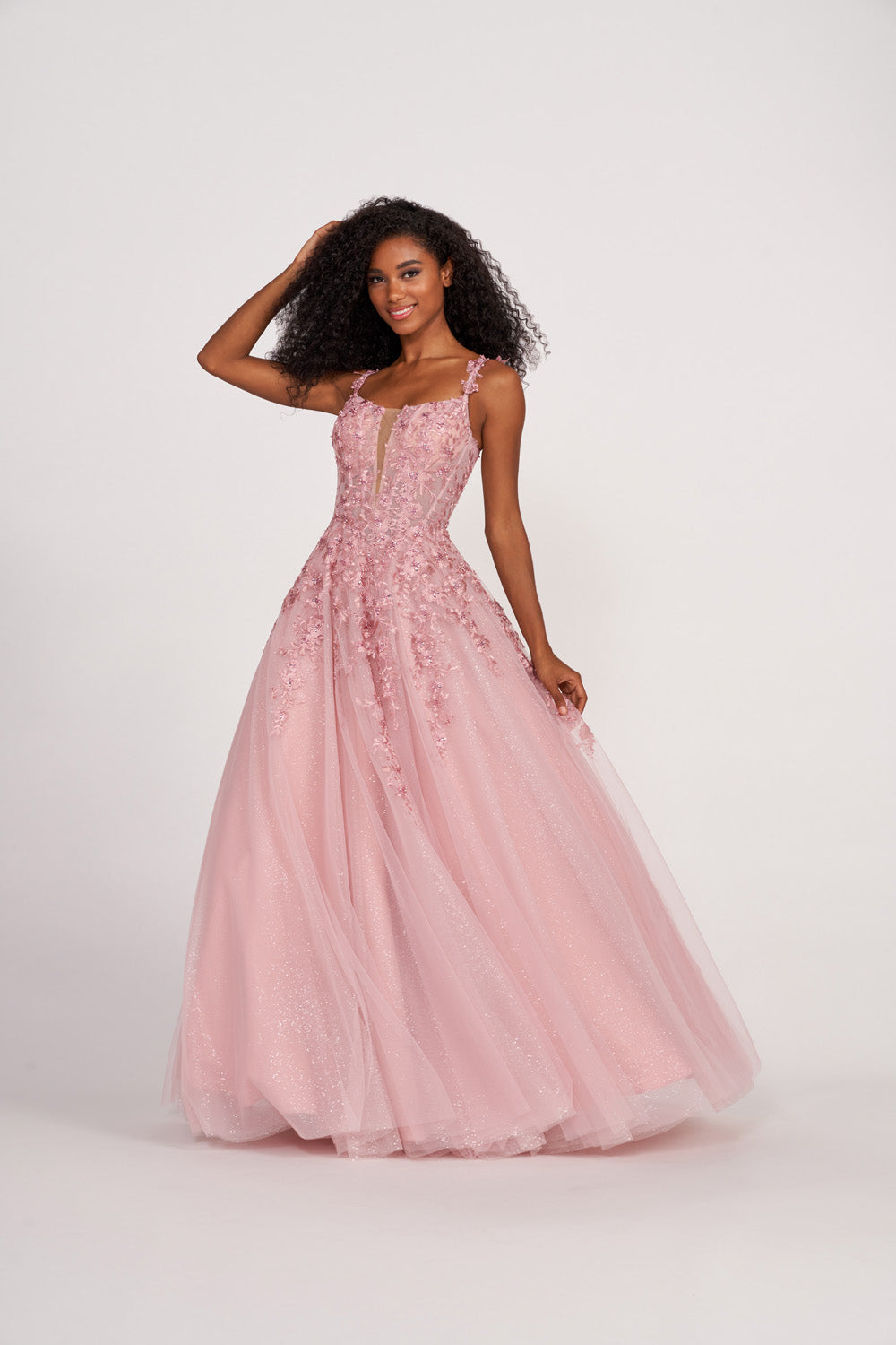 Ellie Wilde EW34041 prom dress images. Ellie Wilde EW34041 is available in these colors: Hot Pink, Lilac, Orange, Royal Blue, Navy Blue, Emerald, Aqua.