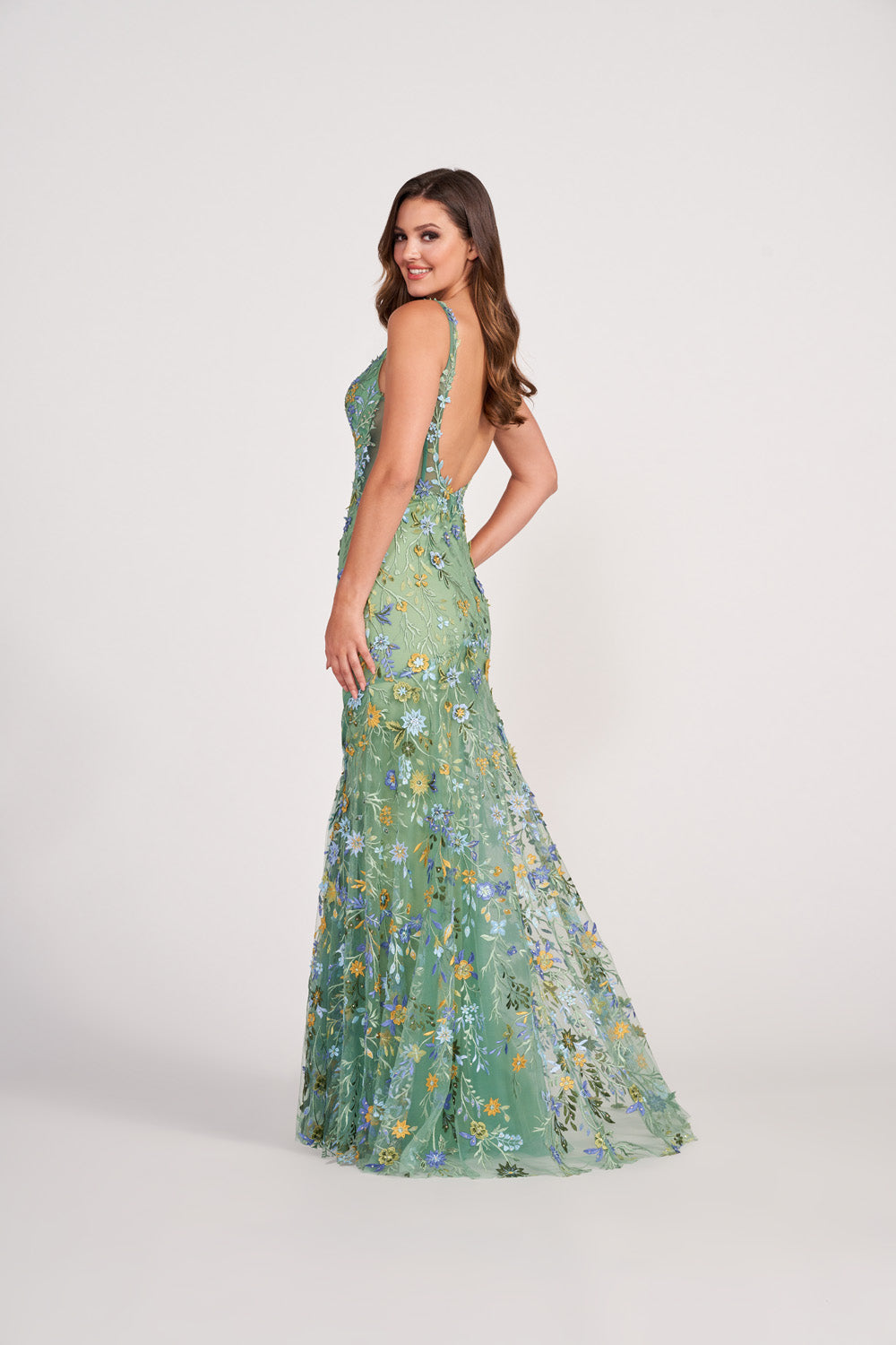 Ellie Wilde EW34047 prom dress images. Ellie Wilde EW34047 is available in these colors: Eucalyptus.