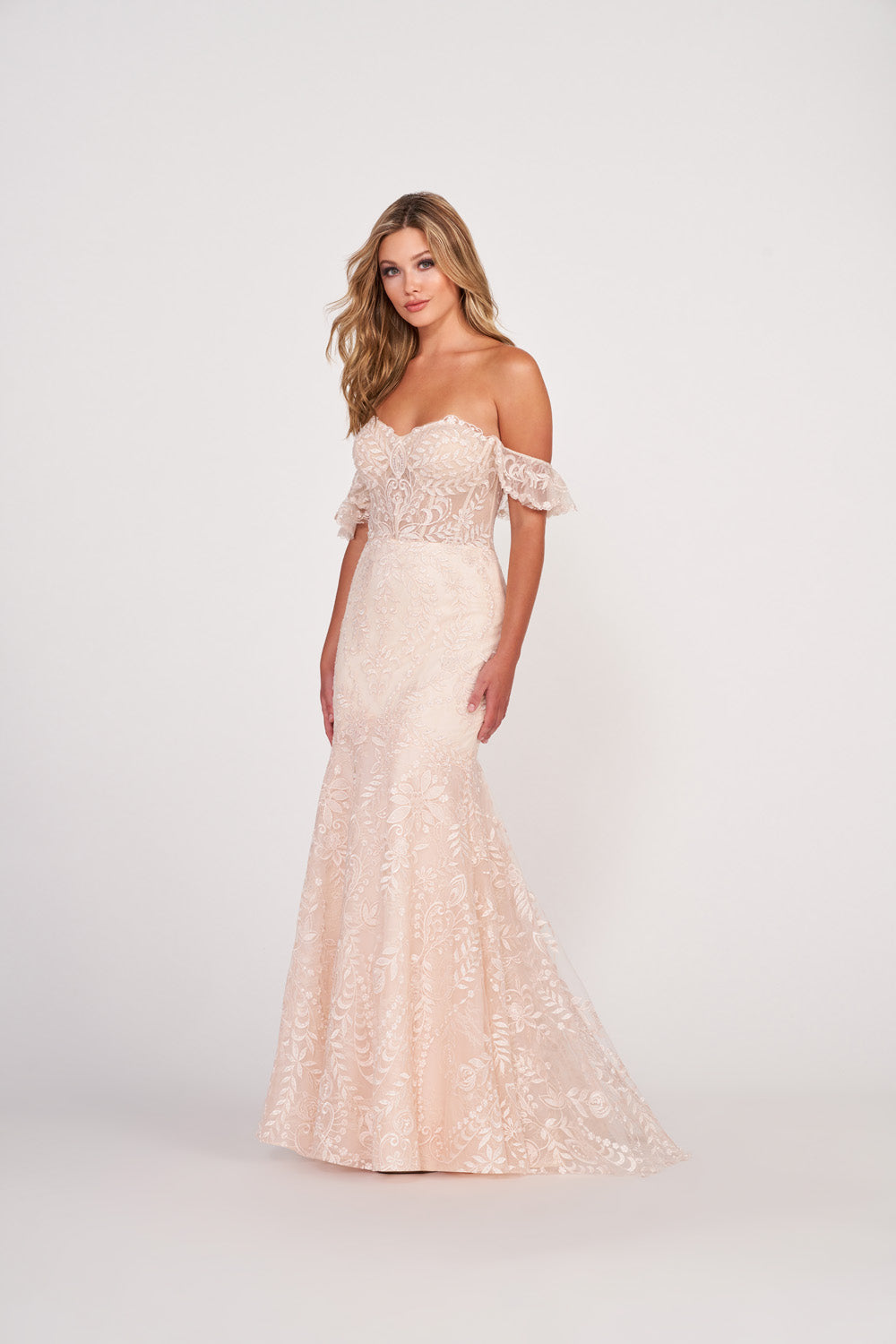 Ellie Wilde EW34049 prom dress images. Ellie Wilde EW34049 is available in these colors: Petal, Light Blue, Red.