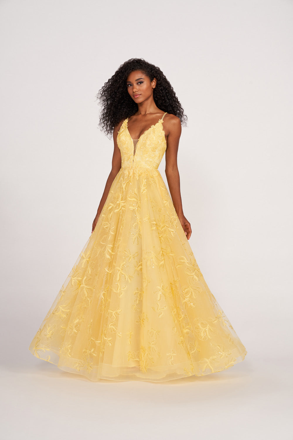 Ellie Wilde EW34051 prom dress images. Ellie Wilde EW34051 is available in these colors: Lavender, Emerald, Magenta, Royal Blue, Yellow.