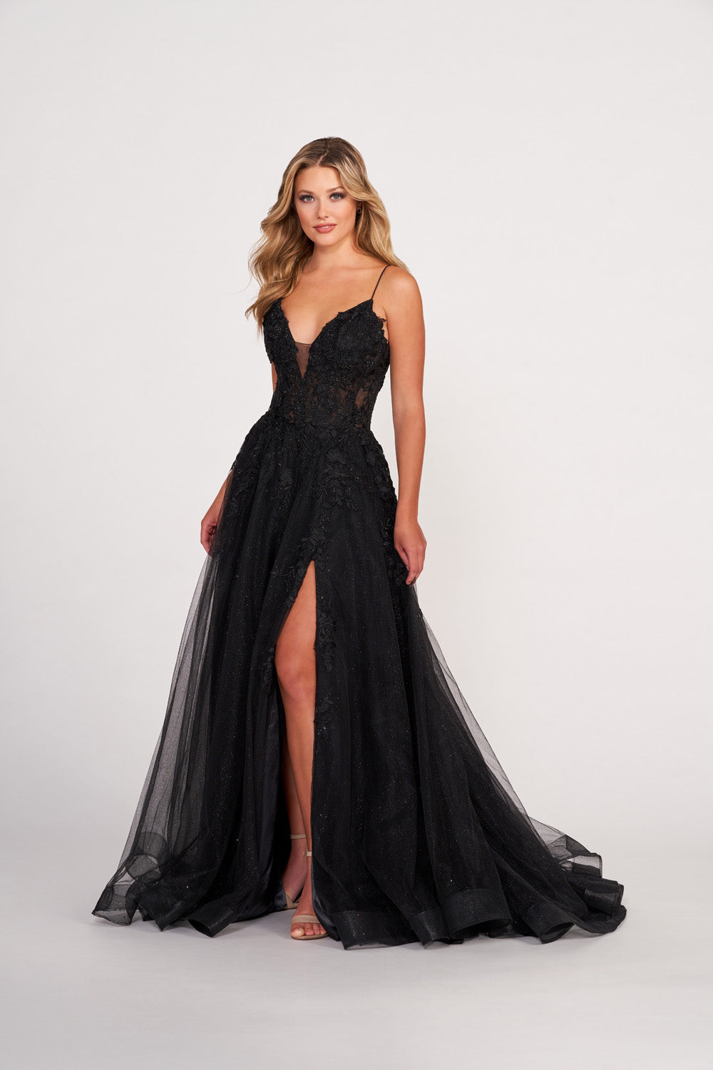 Ellie Wilde EW34053 prom dress images. Ellie Wilde EW34053 is available in these colors: Periwinkle, Emerald, Red.