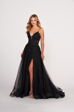 Ellie Wilde EW34053 prom dress images.  Ellie Wilde EW34053 is available in these colors: Periwinkle, Emerald, Red.