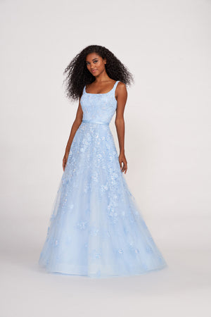 Ellie Wilde EW34100 prom dress images.  Ellie Wilde EW34100 is available in these colors: Light Blue.