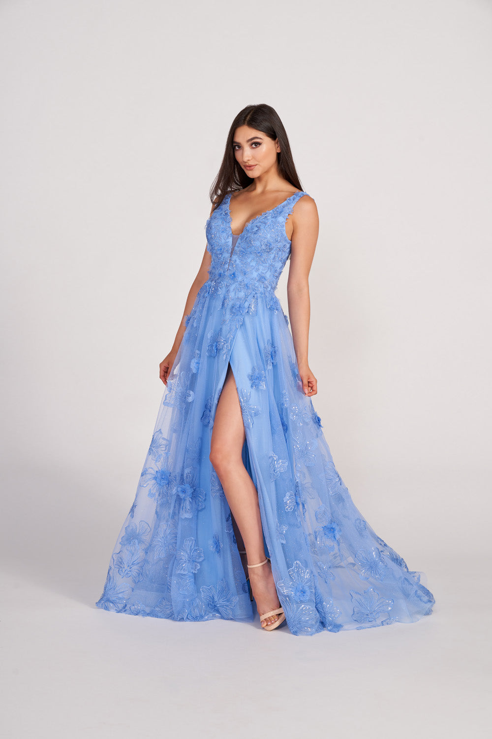 Ellie Wilde EW34121 prom dress images. Ellie Wilde EW34121 is available in these colors: Periwinkle, Sage, Blush .